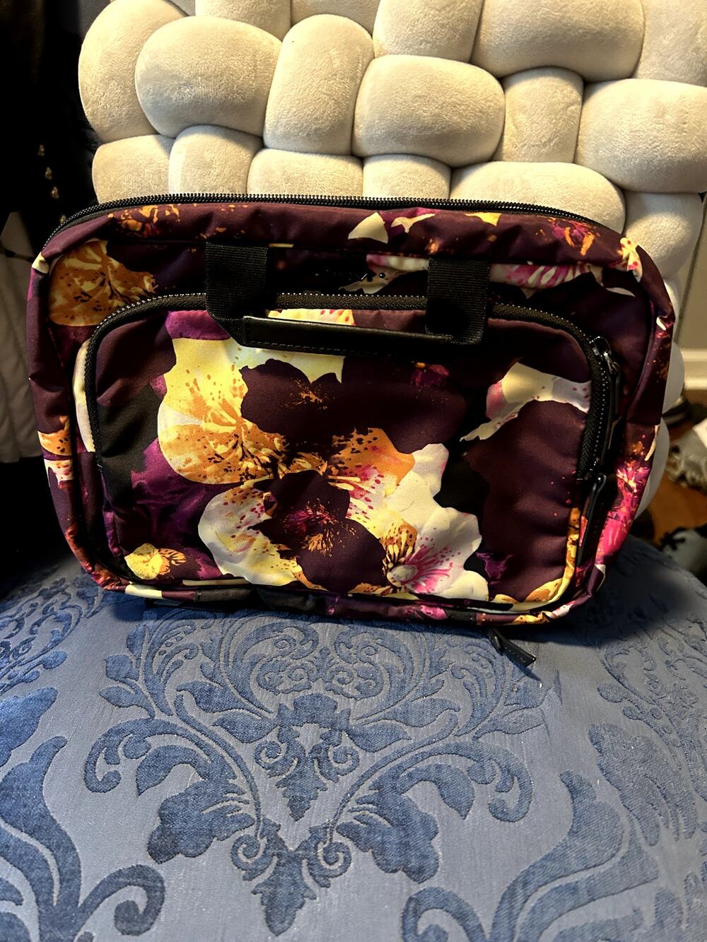 Tumi Purple Floral Hanging Travel Organizer